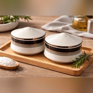 The Mikasa Luxe Deco China Salt & Pepper Shakers